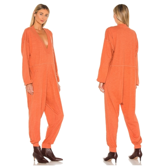 Free People Just Because Jumpsuit Onesie Sun Rust - Picture 6 of 9